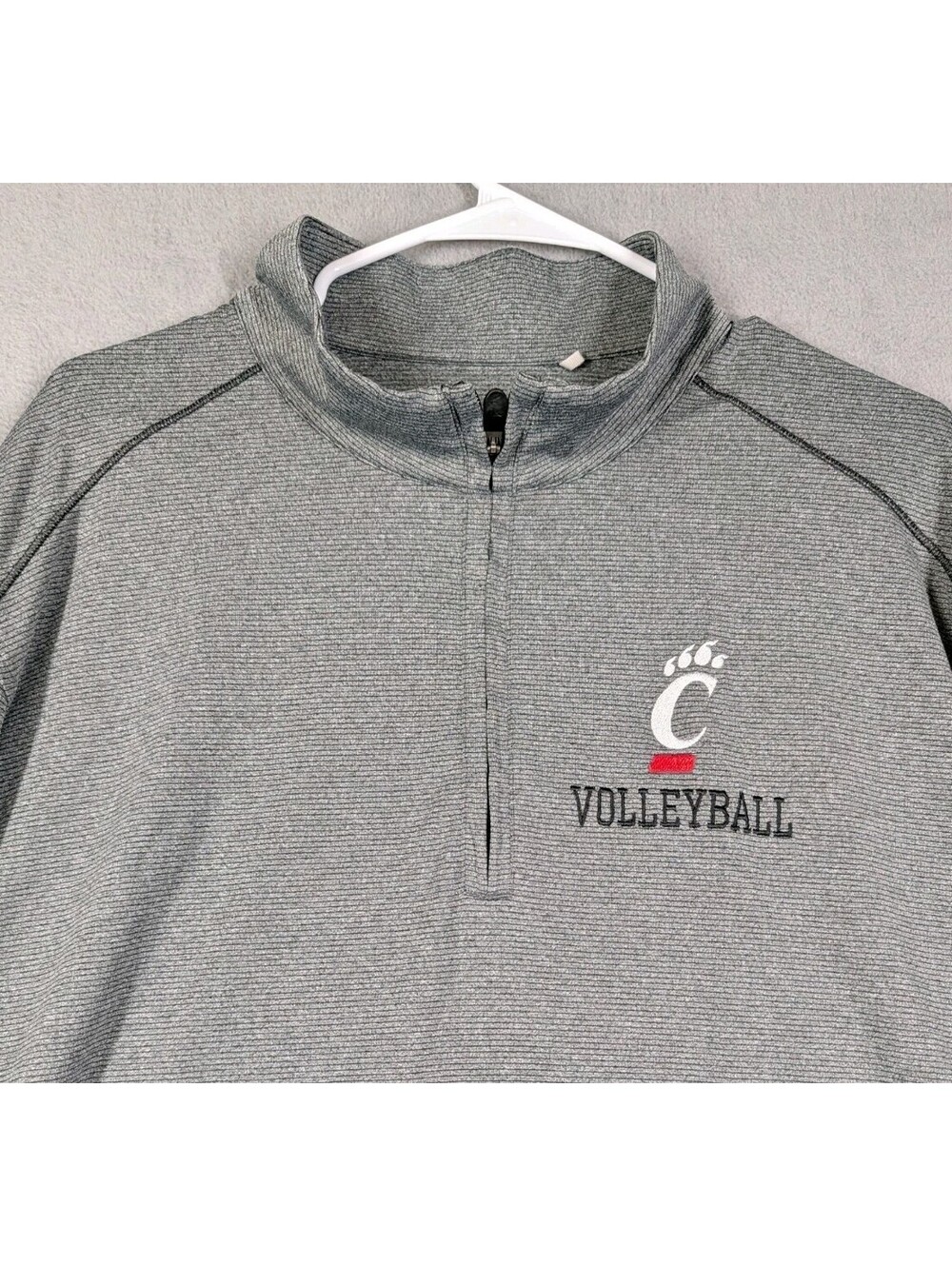 Cutter & Buck Mens XXL TTG Gray Cincinnati Bearcats Volleyball Quarter Zip